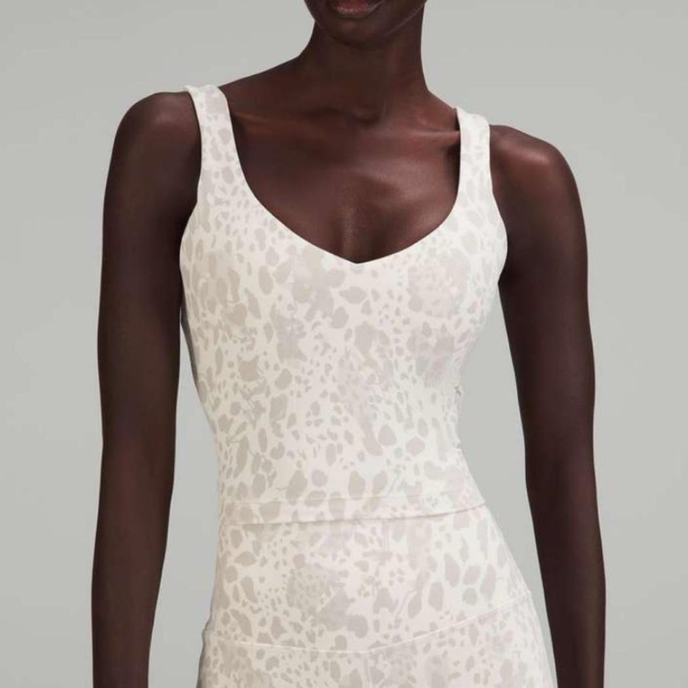 Lululemon Athletica Cream Leopard Align Tank Top